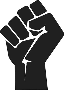 Symbol of victory, strength, power and solidarity - Raised fist - flat icon for media, apps and websites