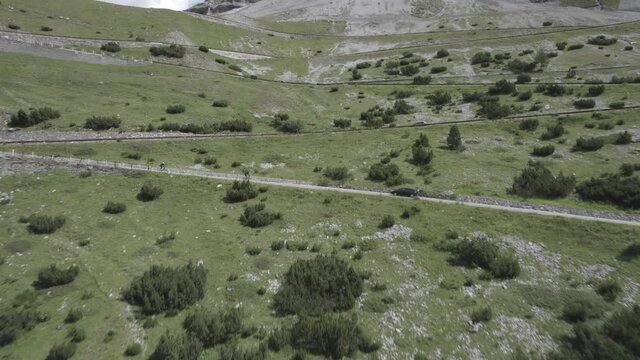video with plane drone ascent on climb of the stelvio pass