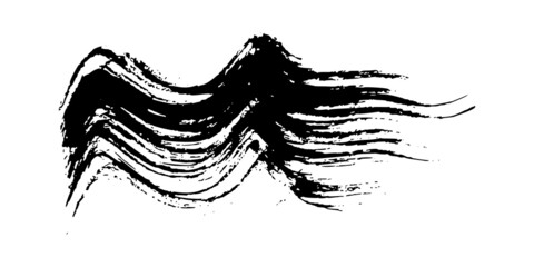 Black wavy grunge brush strokes