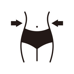 Women waist, weight loss, diet, waistline icon sign