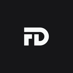 Initial letter FD monogram logo design.