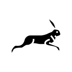 hare wild animal glyph icon vector. hare wild animal sign. isolated contour symbol black illustration