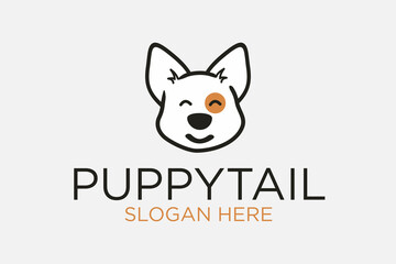 puppy logo. premium vector