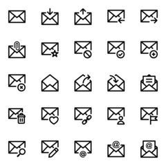 Outline icons for email.
