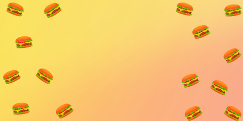 Abstract Hamburgers Concept Background Minimalist food backdrop with free space
