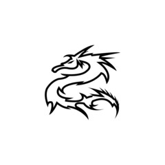 Dragon vector icon illustration design logo template