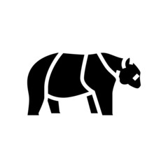 Obraz premium panda animal in zoo glyph icon vector. panda animal in zoo sign. isolated contour symbol black illustration