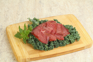 Sliced dried duck breast magret