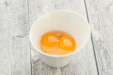 Chicken egg in the bowl