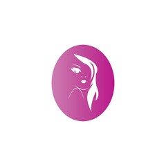 Woman face silhouette character illustration logo icon vector