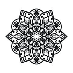 Vector Indian mandala pattern vintage decorative elements, Islamic mandala Ethnic ornamental background