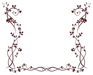 Frame ornament patterns rose vine and flowers new