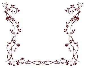 Frame ornament patterns rose vine and flowers new © antondzyna