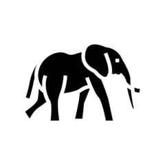 elephant animal in zoo glyph icon vector. elephant animal in zoo sign. isolated contour symbol black illustration