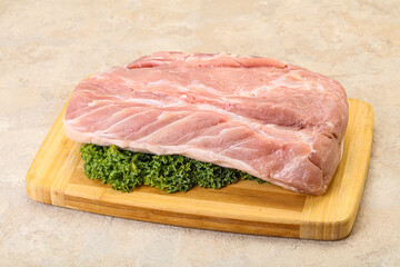Raw pork loin for cooking