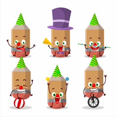 Fototapeta premium Cartoon character of Pencil with various circus shows