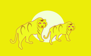 二匹のライオン