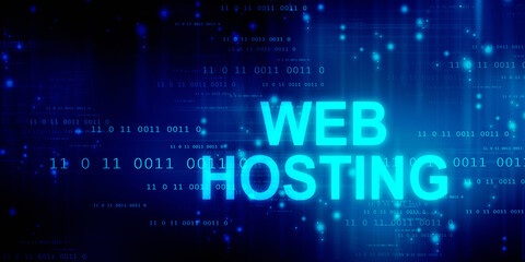 Obraz premium 2d illustration Web Hosting. The activity of providing storage space and access for websites. Business, modern technology, internet and networking concept