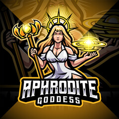 Aphrodite goddess esport mascot logo design © Visink.art