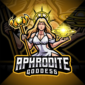 Aphrodite Goddess Esport Mascot Logo Design