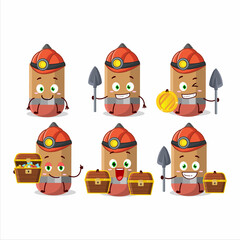 miners Pencil cute mascot character wearing helmet