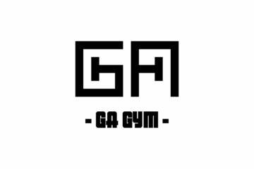 GA GYM Logo, Logo Design, Gym  company, Gym logo, Pictogram Logo, letter Mark, 