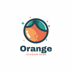 Vector Logo Illustration Orange Simple Mascot Style.