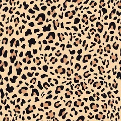 Printed roller blinds Beige Leopard print vector texture, trendy design, seamless pattern for textiles.