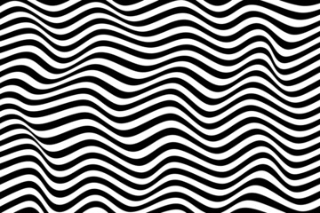 Abstract black and white line wave background. Wave line pattern. Seamless pattern wavy line background illustration. Texture wave simple background.