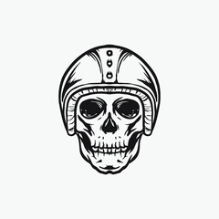 Skull helmet biker drawing.