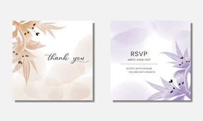 Wedding watercolor invitation card design