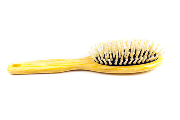 .hair brush on white background.