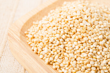 Raw, whole, unprocessed quinoa seed