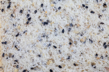 Pattern fresh sliced wholegrain bread background.