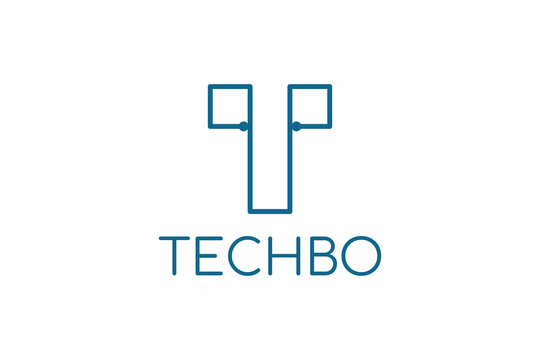 TECHBO Logo, Logo Design, Hardware and software company, Teknologi logo, Pictogram Logo, Pictorial Mark, Abstrak Mark

