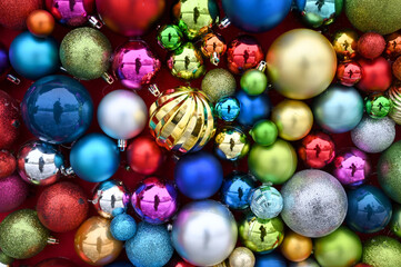 Fototapeta na wymiar Christmas tree decorations background