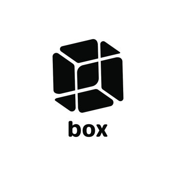 Abstract geometric box logo design. silhouette Box, 3D box logo design.