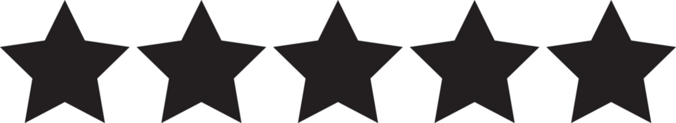 Five stars customer product rating review flat icon for apps and websites.eps