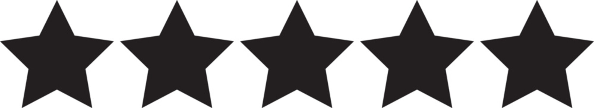 Five stars customer product rating review flat icon for apps and websites.eps