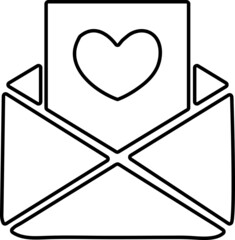  love letter icon outline illustration on white background..eps