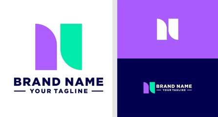 LETTER N LOGO MONOGRAM SIMPLE EDITABLE