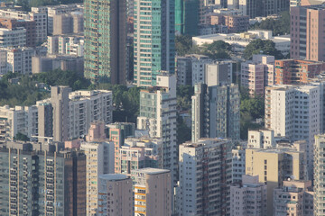 Fototapeta na wymiar view Kowloon side at Hong Kong Skyline