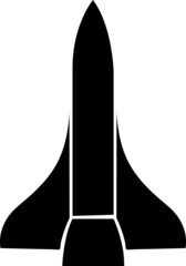Space shuttle symbol simple silhouette icon on background.eps