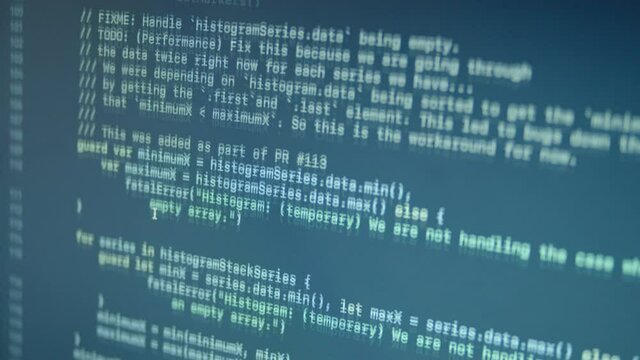 Swift Language Big Data Application Scroll and Typing Code