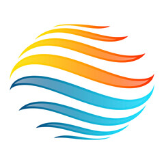 Air conditioner symbol. Abstract flows of hot and cold air design