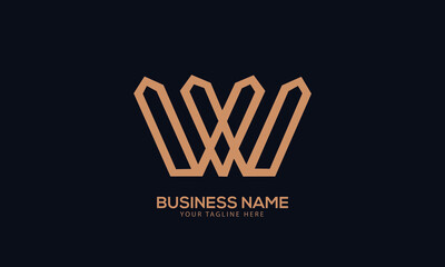 Alphabet VW or WV minimal abstract monogram vector logo template