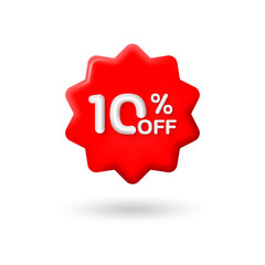 30 percent price off icon or label. 3d sale or discount badge or price tag for promo design. Vector illustration.