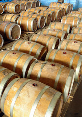 manufacture of wooden barrels in the factory