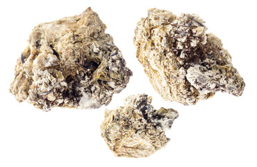set of Astrophyllite crystals in rough Natrolite