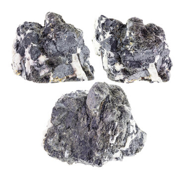 set of knopite stones cutout on white